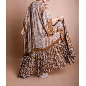 Stunning Boho Gypsy Kimono Duster Jacket Rust